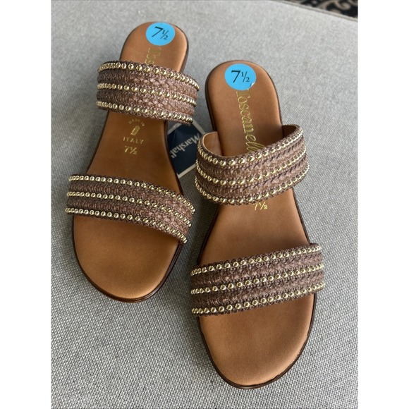 Toscanella 7.5 New Made In Italy 2 Inch Wedge Sandals Women's NWT - Picture 6 of 14